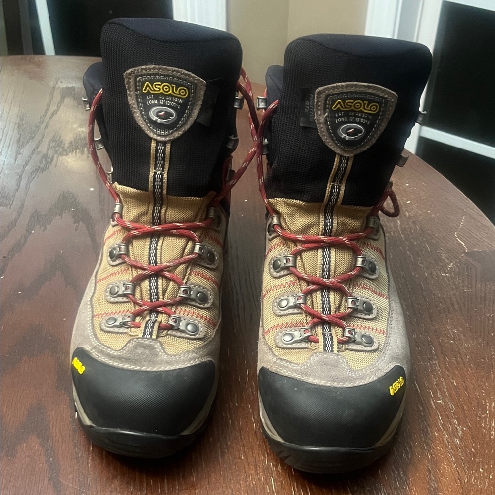 Asolo Multi-Color Hiking Boots with Red and Tan
